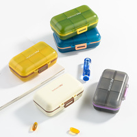 Portable 7 compartiments quotidien pilulier hermétique étanche à l'humidité voyage pilulier poche sac à main conception hebdomadaire médecine stockage