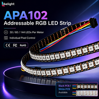 Tira de LED APA102 SK9822 RGB SMD5050 DC5V, 60 LED por Metro, 10mm, Direccionable Individualmente, con Datos de Reloj, Diseño de 4 Cables