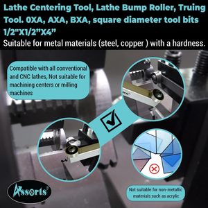 Assorts <b>Lathe</b> Centering <b>Tool</b> 1/2x1/2x4 Inch Bump Roller Truing <b>Tool</b> For Manual <b>Lathe</b> <b>Tool</b> Posts - Product Image 2