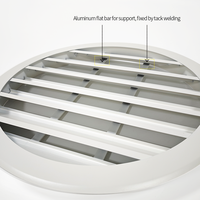 Grille d'aération ronde en alliage d'aluminium pour extérieur, résistante aux intempéries, pour système HVAC, taille personnalisée