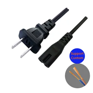 Kabel ekstensi daya Ac steker 2Pin standar Jepang ke kabel ekstensi daya steker IEC C7