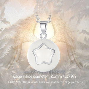 Merryshine Esmalte blanco Forma <span class=keywords><strong>de</strong></span> estrella Chime Ball Embarazo Llamadores <span class=keywords><strong>de</strong></span> ángeles Bola <span class=keywords><strong>De</strong></span> La Grossesse Collier - Product Image 3