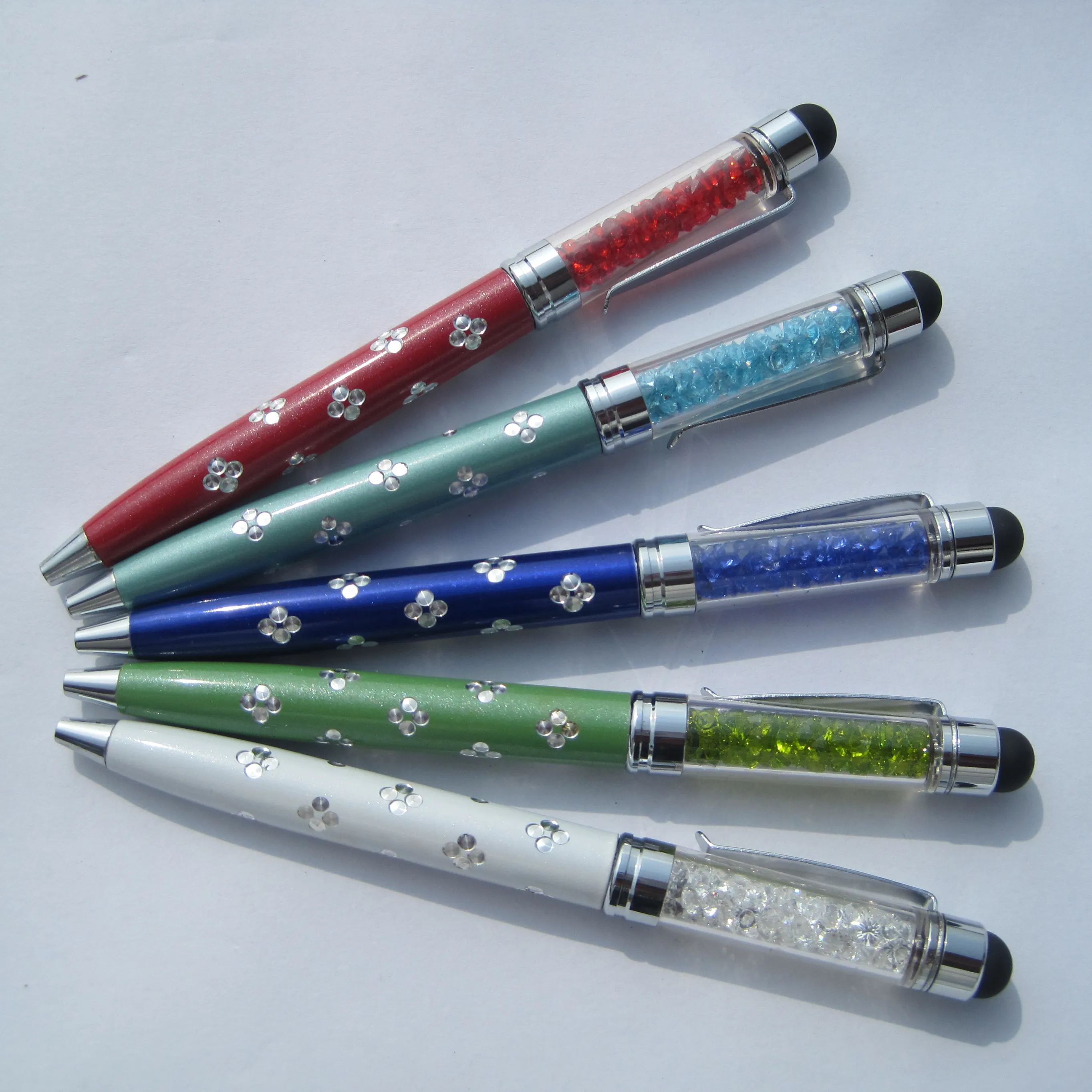 Mini Crystal Pen mit Stylus Touch Funktion Crystal Stylus Stifte 2 in 1 Diamant Kugelschreiber OEM erhältlich