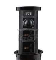 Tour de prises de table automatique pneumatique 13A IP44 avec ports USB et Wi-Fi, construction en alliage d'aluminium, compatible SDK, normes EU/US