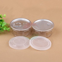 Petit pot rond en plastique PET avec couvercle à clapet en aluminium, capacité de 100 ml, pour l'emballage des aliments en conserve et des poissons/sardines/thon