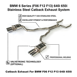 ท่อไอเสีย Vortex Performance Sport สำหรับ BMW 640i 650i F06 F12 F13 ระบบไอเสียแคทแบ็กสแตนเลสแบบมีวาล์ว เสียงแบบรถแข่ง - Product Image 1