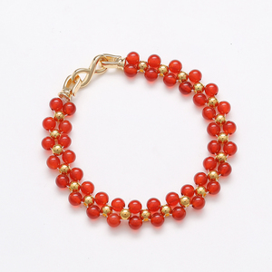 Collection de Bracelets Tressés en Pierre Naturelle Trèfle à Quatre Feuilles, Faits Main, Porte-Bonheur, Perles de Pierres Précieuses, Bracelet Jonc pour Femme, Bijoux Bohèmes - Product Image 6
