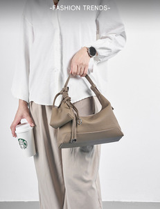 Bolso de Mano de Cuero Vacuno Suave Informal de Lujo para Mujer, con Cierre de Cremallera, Bolso Bandolera para Mujer - Product Image 2