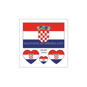 Pegatinas <span class=keywords><strong>de</strong></span> la Bandera <span class=keywords><strong>de</strong></span> Croacia 2026, Impermeables y Ecológicas, Impresión con Troquelado, Laminación Brillante, Tatuaje Temporal <span class=keywords><strong>de</strong></span> Bandera y Corazón - Product Image 1