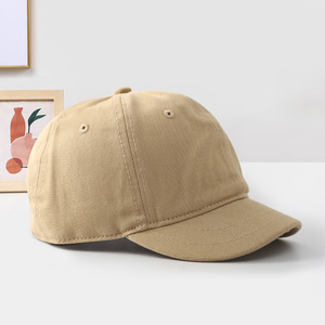 Korean Style Short Brim Baseball Cap Twill Fabric Unisex Sunscreen Breathable Solid Color Yellow Pink Black Gray Khaki - Product Image 3