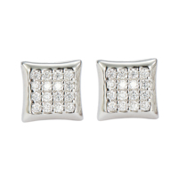 Boucles d'oreilles clous carrées pavées en argent sterling 925 et moissanite VVS, bijoux géométriques unisexes tendance