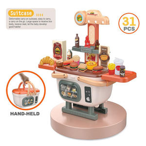 Juego de 31 Piezas de Juguetes de Comida de Imitación, Cesta para Hamburguesas, Estuche de Transporte Transformable, Juego de Roles de Comida Rápida, Habilidades Sociales, Regalo para Niños - Product Image 2