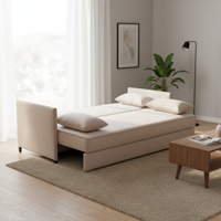 2026 Neues Multifunktionales Klappsofa-Bett mit Stauraum für Kleine Wohnungen, Modernes Stoff-Schlafsofa mit Einzelbettfunktion