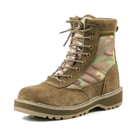 Bottes tactiques US Camouflage Leather Green Combat Bottes de randonnée tactiques légères avec fermeture éclair