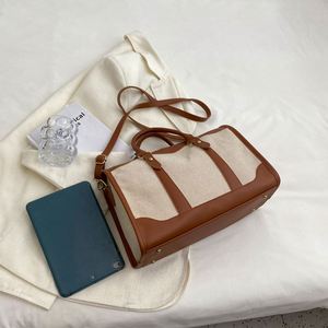 Latest Design <b>Canvas</b> Weekend Travel Crossbody Shoulder <b>Bag</b> <b>Large</b> Capacity Vintage Leather Travel Duffle <b>Bags</b> - Product Image 5