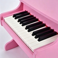 Portable Wooden Children's Electronic Keyboard Musical Instrument 25-Key Baby Piano Toy Education Toy Ages 7-12