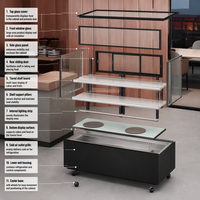 Vitrine à gâteaux en verre incurvé de conception nouvelle, refroidissement par air, anti-buée, pour boulangerie, café, pâtisserie
