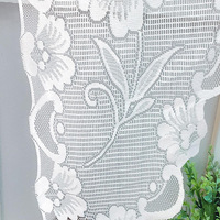 Cortina de Encaje Transparente con Diseño de Mariposas, Blanca, para Cocina, Ventana, Separador de Habitaciones