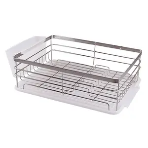 Home kitchen organizer counter metal wire stainless steel Cook Chrome Folding Spice drainer drying Dish Rack
