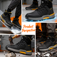 Chaussures de sécurité unisexes à embout d'acier, respirantes, légères, en cuir microfibre, norme S3, résistantes aux perforations, pour chantier
