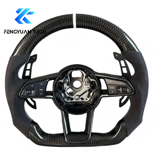 Volant de voiture personnalisé en cuir et fibre de carbone pour <span class=keywords><strong>Audi</strong></span> A3 A4 A6 Q5 B9 A5 SQ5 Q7 Q8 C8 A7 <span class=keywords><strong>RS6</strong></span> C8 RS7 RSQ8 RSQ3 <span class=keywords><strong>R</strong></span> S Line RS - Product Image 1