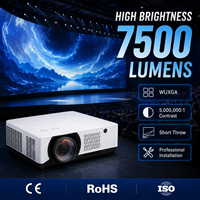 Projecteur laser professionnel abordable 7500 lumens WUXGA à courte focale avec correction de l'objectif et fusion des bords pour une projection immersive