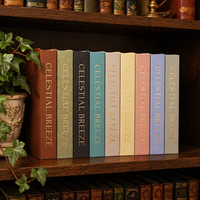 Lot de 2 faux livres en lin avec couverture dorée et rangement dissimulé pour chambre à coucher, étagère, échantillon de pièce, accessoire de photographie