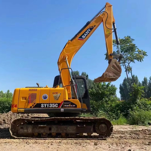 Excavatrice d'occasion SANY SY135C 13 tonnes, pelle hydraulique sur chenilles d'occasion SY95C SY155C en stock pour la vente et la livraison mondiales - Product Image 1