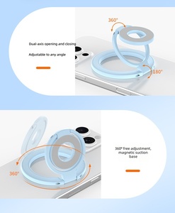 Supporto Magnetico ad Anello Compatibile con Telefoni, Supporto Pieghevole a Tre Vie con Magnete Bilaterale per Smartphone Android e <span class=keywords><strong>iPhone</strong></span> - Product Image 3