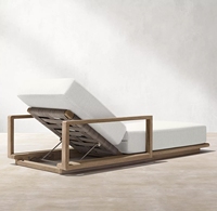 Chaise longue de piscine en teck pour extérieur, idéale pour villa, hôtel, terrasse – Vente chaude usine