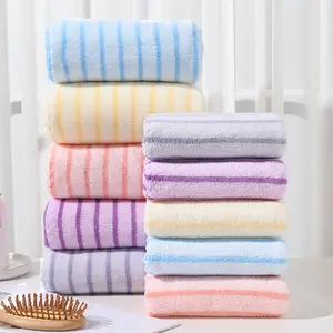 Hot bán phòng tắm tay Khăn Tắm Sợi nhỏ đa màu sắc san hô Fleece mềm thấm khăn Set