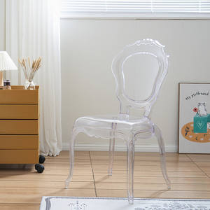 Silla de Comedor Estilo Boda con Reposabrazos de Acrílico Transparente, Diseño Moderno, Silla Queen, Silla Romana para el Hogar y el Ocio - Product Image 1
