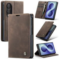 Étui portefeuille en cuir PU style rétro CaseMe pour Samsung Galaxy Z Fold 8/Z Fold 8 Ultra/Z Fold 7/6 avec support magnétique et rabat