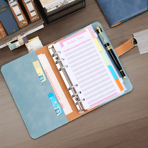 Bán buôn tùy chỉnh Macaron màu PU <span class=keywords><strong>A5</strong></span>/A6 bìa da máy tính xách tay 6 vòng xoắn ốc kinh doanh kế hoạch làm việc chương trình nghị sự Ngân Sách rời lá - Product Image 3