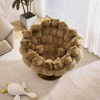 Fauteuil de salon design, fauteuil créatif, personnalité artistique, poupée extraterrestre, poupée animale, fauteuil paresseux en peluche polaire, fauteuil en peluche