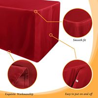 Nappe ajustée de couleur unie, rectangulaire, réutilisable, pour protéger les tables pliantes