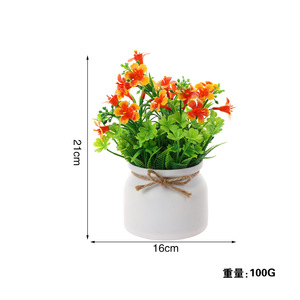 <span class=keywords><strong>Pot</strong></span> <span class=keywords><strong>en</strong></span> corde de jute avec plante artificielle <span class=keywords><strong>en</strong></span> forme de trompette, bonsaï, objet décoratif de bureau, ornement de fleur <span class=keywords><strong>en</strong></span> plastique - Product Image 2