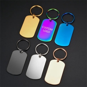 Custom Letter <b>Name</b> Geometric Key <b>Chain</b> Jewelry Fine Stainless Steel Engraved Metal Blank Logo Keychain for Men Women - Product Image 4