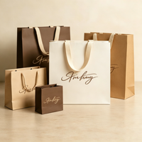 Sacs cadeaux en papier de luxe personnalisés avec poignées en ruban, sacs de shopping imprimés avec logo haut de gamme pour boutique, commerce de détail, emballage