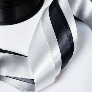 Wholesale Solid Color 22mm Silver Grey Double Side Smooth Satin Ribbon for Christmas Gift <b>Box</b> & Craft DIY Making - Product Image 5