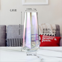 Vase en verre transparent Art Déco en gros pour la décoration de la maison et des mariages