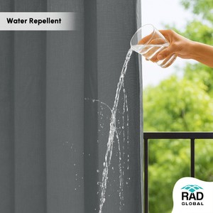 Rideaux d'extérieur gris foncé hydrofuges de qualité supérieure avec un style contemporain élégant pour des espaces de vie extérieurs raffinés - Product Image 5