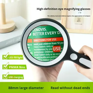 Loupe LED haute définition à fort grossissement, lampe de lecture rechargeable pour personnes âgées, observation portative pour étudiants - Product Image 3
