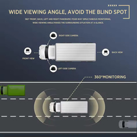 Caméra embarquée pour camion avec écran tactile IPS 10,36 pouces, étanche, vision nocturne, 4 canaux, 1080P AHD, système d'écran partagé avant/arrière