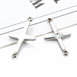 EW-Anillo de <span class=keywords><strong>soldadura</strong></span> de doble cabeza de acero inoxidable pulido, accesorios de adorno de Cruz incrustada de diamante DIbracelet collar pulsera de moda - Product Image 2