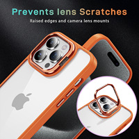 2024 nouveau Design 2-en-1 porte-lentille en métal étui de téléphone Transparent pour iPhone 14 Pro Max 15 Plus ODM approvisionnement couleur Protection couverture