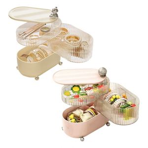 Portable Large Capacity Cosmetic Bag Girls <b>Storage</b> Box Desktop Lipstick Sk <b>Tabletop</b> Spinning Cosmetic Organizer - Product Image 2