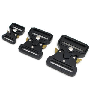 KingHon 25mm 32mm 40mm 複数サイズ 合金 クイックリリース タクティカルベストバックル 犬の首輪ベルトバックル ウェビング用 ブラック - Product Image 1