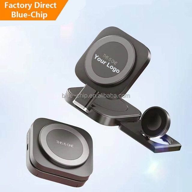 Phone Fast Charging Foldable Station 3 in 1 Aluminium 360 Socket Horizontal 3 in 1 Magnet Fold 15W Wireless Charger Stand