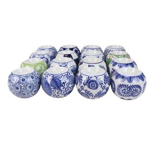 RXCD44 Rustic Chinoiserie Blue <strong>White</strong> Porcelain Christmas Candle Holders Handmade Eco-Friendly Small Ceramic Tabletop <strong>Candlestick</strong> - Product Image 1
